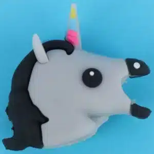 محافظ کابل شارژر طرح اسب تک شاخ طوسی مشکی