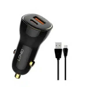 شارژر فندکی الدینیو مدل C103 + کابل USB-A به USB TYPE-C
