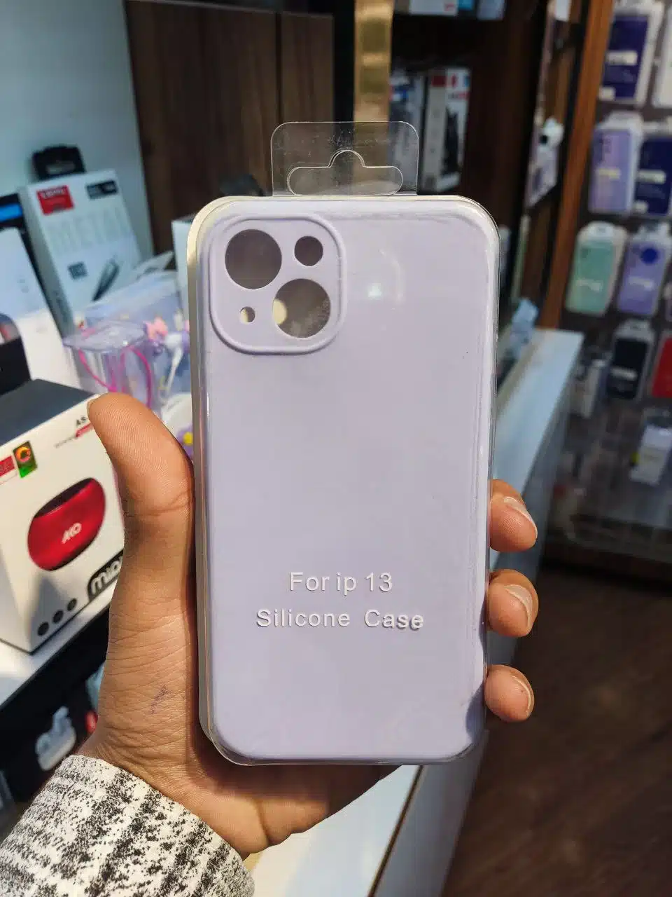 قاب سیلیکونی آیفون ۱۳ رنگ یاسی