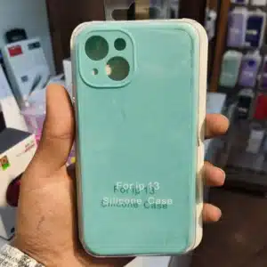 قاب سیلیکونی آیفون ۱۳ رنگ فیروزه‌ای